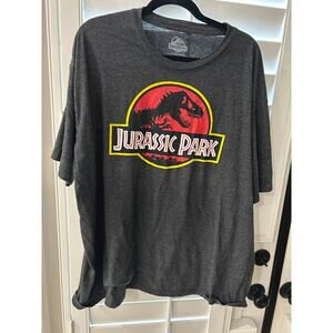 Men’s 2X Gray Jurassic Park T-Shirt – Preowned